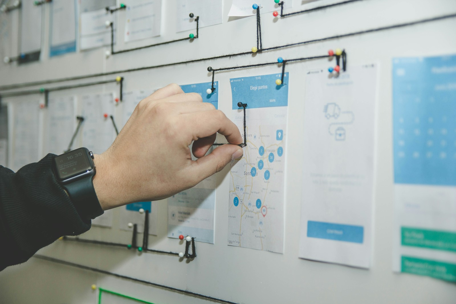Paid campaign planning board with creative tabs